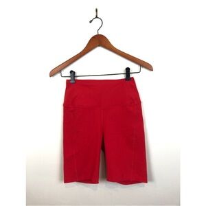 Year of Ours Diana Red Athleisure Stretch Biker Shorts